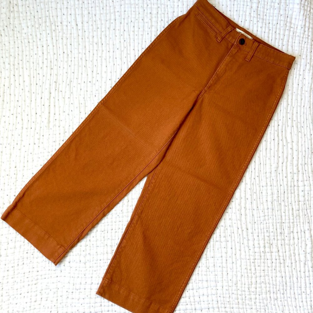 Madewell Emmett Rust Slim Wide Leg Crop Pants